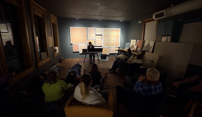 photo of Lauren performing at Felt Piano Dreams show